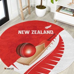 New Zealand Cricket Round Carpet Kiwi Birds Haka Dance Red Fern Sporty Style LT03