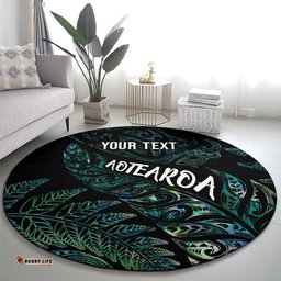 Aotearoa Personalized Lawn Bowls Maori Round Carpet New Zealand Paua Shell Tribal Silver Fern LT7
