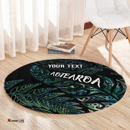 Aotearoa Personalized Lawn Bowls Maori Round Carpet New Zealand Paua Shell Tribal Silver Fern LT7