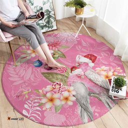 Joyful Pink Cockatoo Round Carpet Australia Christmas Vibes LT9