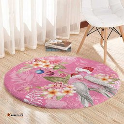 Joyful Pink Cockatoo Round Carpet Australia Christmas Vibes LT9