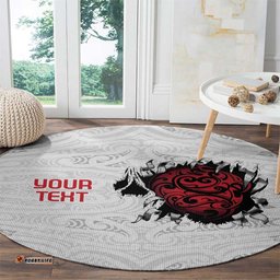 New Zealand Maori Heart Tribal Personalised Round Carpet Polynesian Patterns LT9