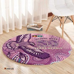 NAIDOC Week - 50 Years Deadly Round Carpet Pastel Wings LT7