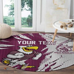 Personalized Manly Warringah Sea Eagles Round Carpet Dynamic Lightning Mascot Rugby Australia TS04