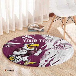Personalized Manly Warringah Sea Eagles Round Carpet Dynamic Lightning Mascot Rugby Australia TS04