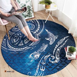 Matariki Galaxy Round Carpet New Zealand Map Maori Pattern LT9