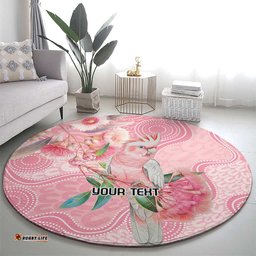 Personalized Pink Galah Fight for Hope and Healing Round Carpet Australias Breast Cancer Awareness LT9