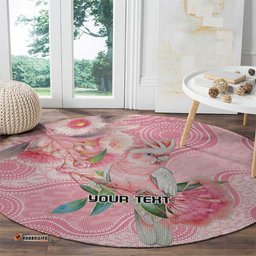 Personalized Pink Galah Fight for Hope and Healing Round Carpet Australias Breast Cancer Awareness LT9