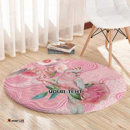 Personalized Pink Galah Fight for Hope and Healing Round Carpet Australias Breast Cancer Awareness LT9