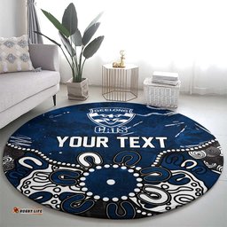Personalized Geelong Cats Round Carpet Aboriginal Dot Painting Graffiti Style TS04