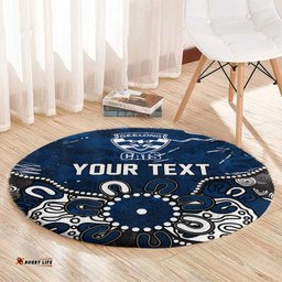 Personalized Geelong Cats Round Carpet Aboriginal Dot Painting Graffiti Style TS04