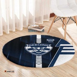 Geelong Cats Round Carpet Modern Geometric Sports Graphic Style TS04
