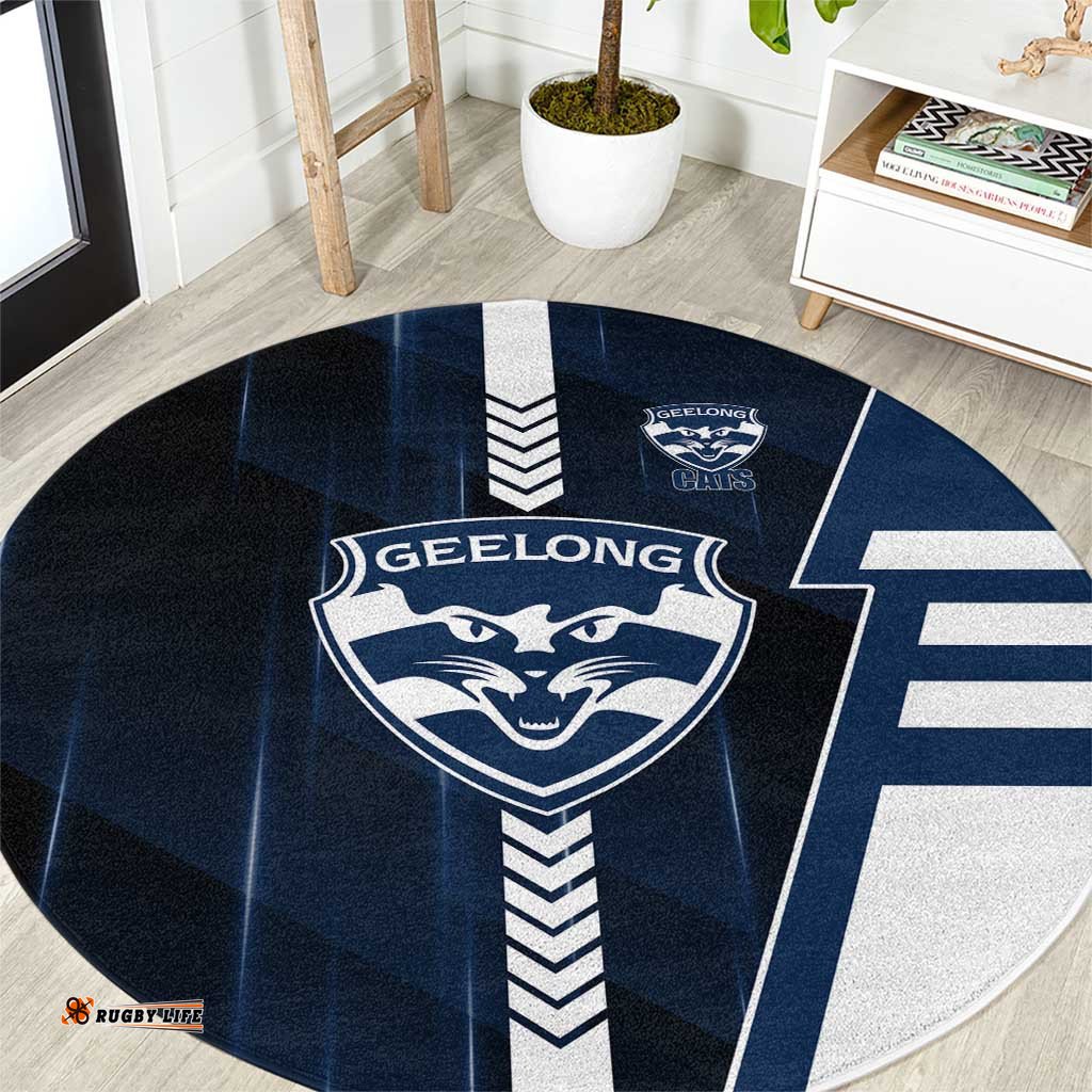 Geelong Cats Round Carpet Modern Geometric Sports Graphic Style TS04