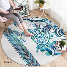 Kahui Whetu Paua shell Kowhaiwhai Taniko Personalised Round Carpet Turtle Tattoo Maori Tribal Style LT9