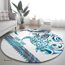 Kahui Whetu Paua shell Kowhaiwhai Taniko Personalised Round Carpet Turtle Tattoo Maori Tribal Style LT9