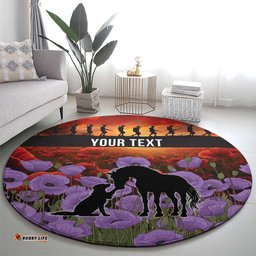 Personalised ANZAC Day Round Carpet Remembering the Animals of War LT19