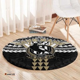 Personalized Collingwood Magpies Round Carpet Polynesian Tribal Pattern Heritage Football TS04