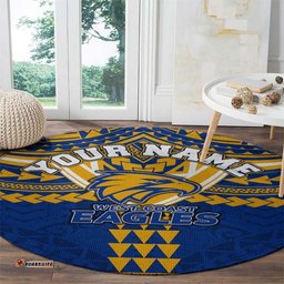 Personalized West Coast Eagles Round Carpet Polynesian Tribal Pattern Heritage Football TS04