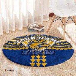 Personalized West Coast Eagles Round Carpet Polynesian Tribal Pattern Heritage Football TS04