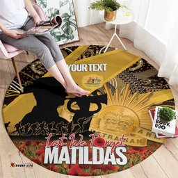 Personalised Australia Matildas ANZAC Day Round Carpet Last Post Poppy Lest We Forget LT14