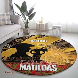 Personalised Australia Matildas ANZAC Day Round Carpet Last Post Poppy Lest We Forget LT14