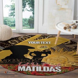 Personalised Australia Matildas ANZAC Day Round Carpet Last Post Poppy Lest We Forget LT14