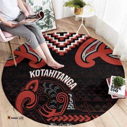 Maori Waitangi Round Carpet Kotahitanga Poutama Mix Whakairo LT7