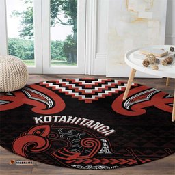 Maori Waitangi Round Carpet Kotahitanga Poutama Mix Whakairo LT7