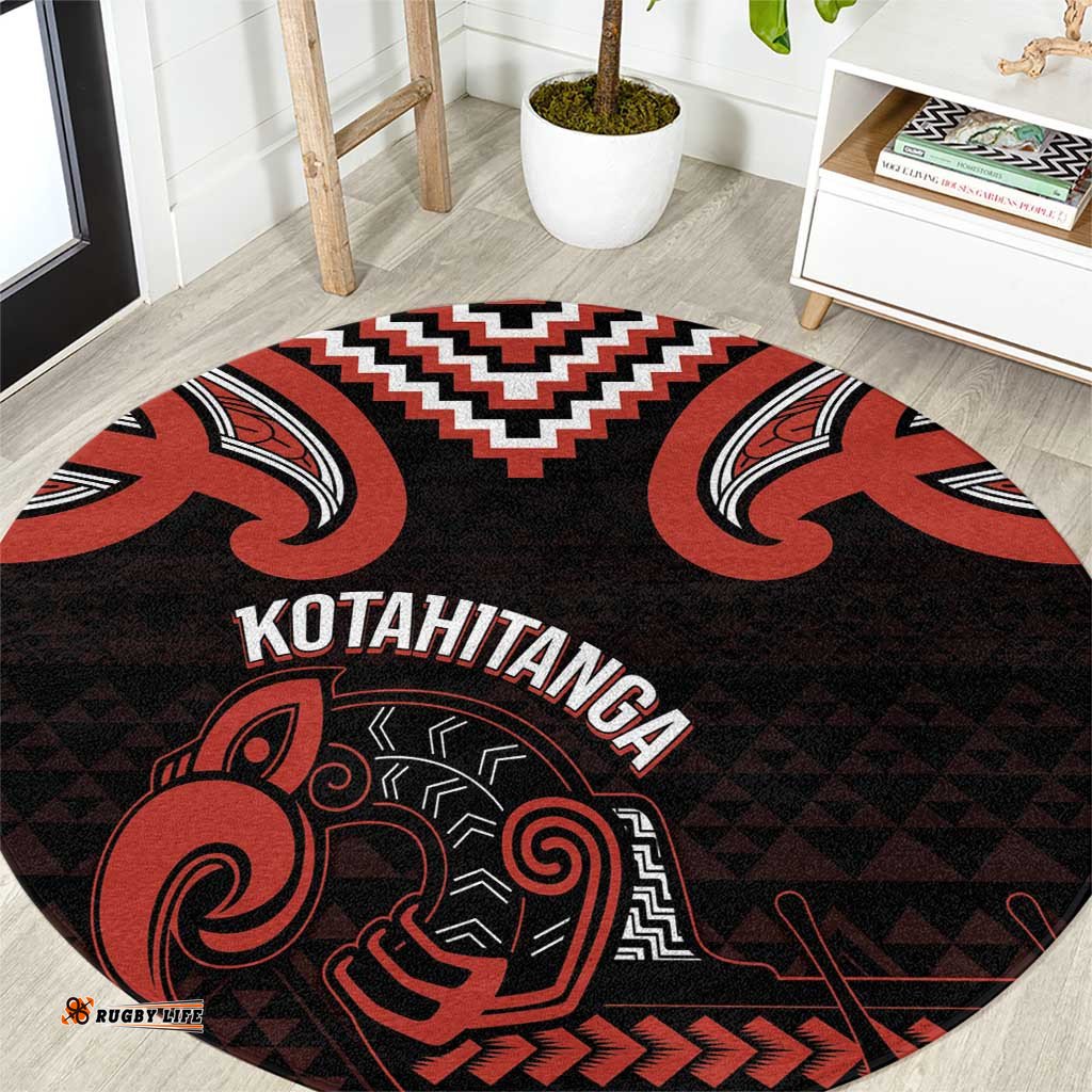 Maori Waitangi Round Carpet Kotahitanga Poutama Mix Whakairo LT7