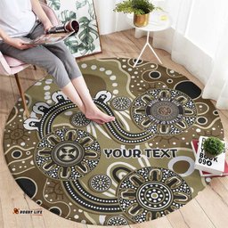 Personalised NAIDOC Week 50 Years Deadly Always Round Carpet Brown Aboriginal Artwork Dot Painting LT9