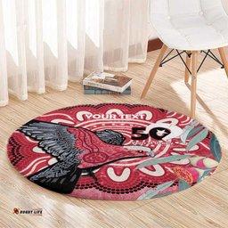 Personalised Australia Galah NAIDOC Week 2026 Round Carpet 50 Years of Deadly Aboriginal Art LT14