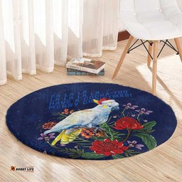 Merry Cocka-mas Round Carpet Australia Christmas Blue Art LT9