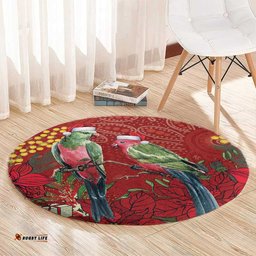 Merry Chrissie Australia King Parrots Round Carpet Aboriginal Art LT7