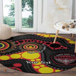 Essendon Bombers NAIDOC Week 2026 Personalised Round Carpet 50 Years of Deadly Aboriginal Art LT14