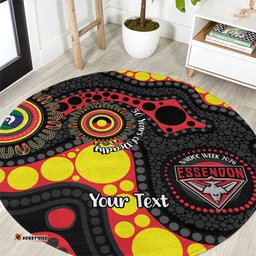 Essendon Bombers NAIDOC Week 2026 Personalised Round Carpet 50 Years of Deadly Aboriginal Art LT14
