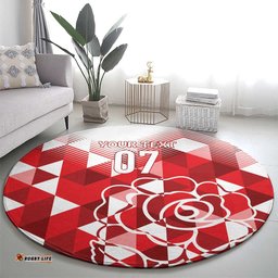 England Rugby Custom Round Carpet Crystalised Red Rose LT7