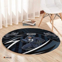 Carlton Navy Round Carpet Captain With Aboriginal Art DT05