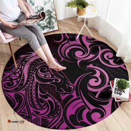 Pink Aoteara Horse Racing Round Carpet NZ Maori Pattern LT14