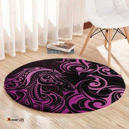 Pink Aoteara Horse Racing Round Carpet NZ Maori Pattern LT14