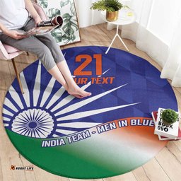India Cricket Custom Round Carpet Ashoka Chakra with Flag Style LT9