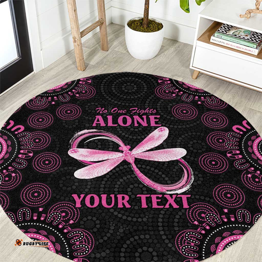 Personalized Pink Dragonfly Aboriginal of Hope Round Carpet Australias Breast Cancer Awareness LT9