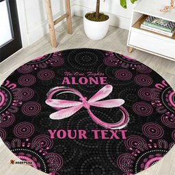 Personalized Pink Dragonfly Aboriginal of Hope Round Carpet Australias Breast Cancer Awareness LT9