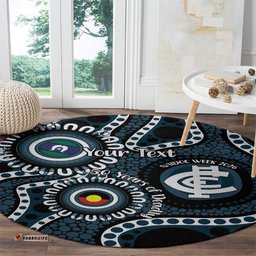 Carlton NAIDOC Week 2026 Personalised Round Carpet 50 Years of Deadly Aboriginal Art LT14