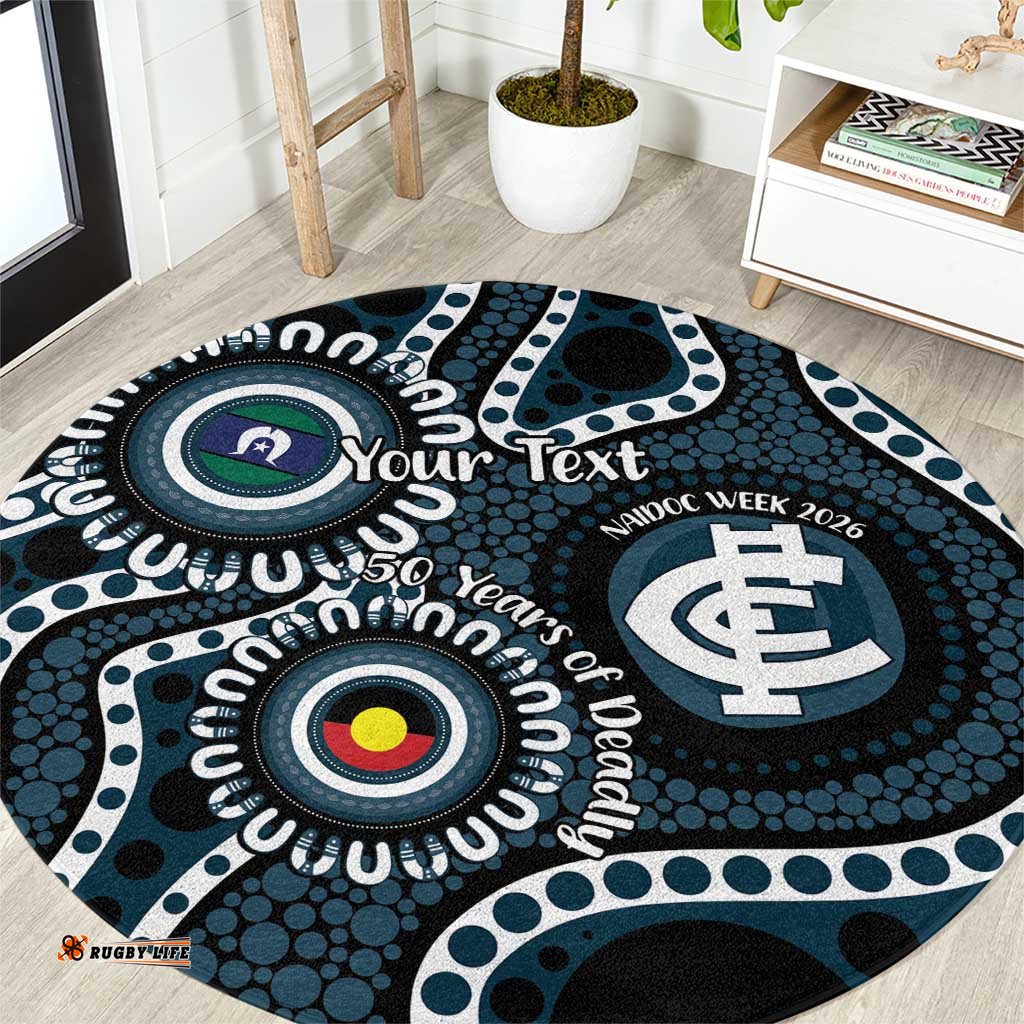 Carlton NAIDOC Week 2026 Personalised Round Carpet 50 Years of Deadly Aboriginal Art LT14