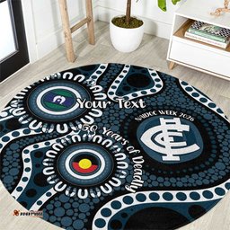 Carlton NAIDOC Week 2026 Personalised Round Carpet 50 Years of Deadly Aboriginal Art LT14