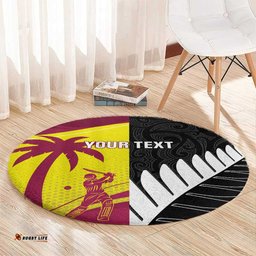 New Zealand and West Indies Cricket Custom Round Carpet Black Cap Windies Together LT14