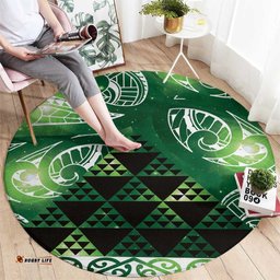 Matariki New Zealand Round Carpet NZ Niho Taniwha Maori New Year Green Galaxy LT14