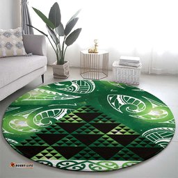 Matariki New Zealand Round Carpet NZ Niho Taniwha Maori New Year Green Galaxy LT14