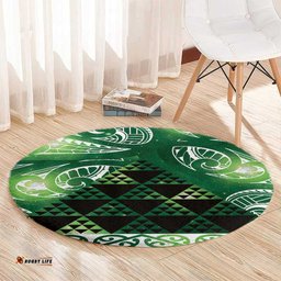 Matariki New Zealand Round Carpet NZ Niho Taniwha Maori New Year Green Galaxy LT14