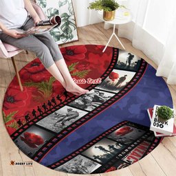 Personalised ANZAC Spirit 1915-2026 Filmstrip Tribute Round Carpet Lest We Forget 25 April LT9